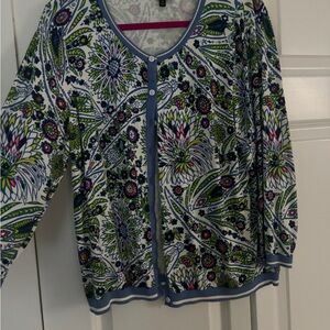 TALBOTS 3 quarter length sleeve button down sweater.